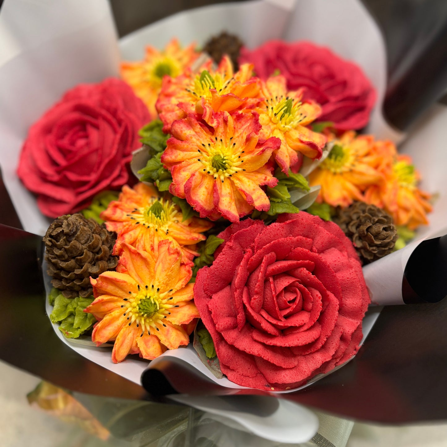 Geum and Rose Bouquet